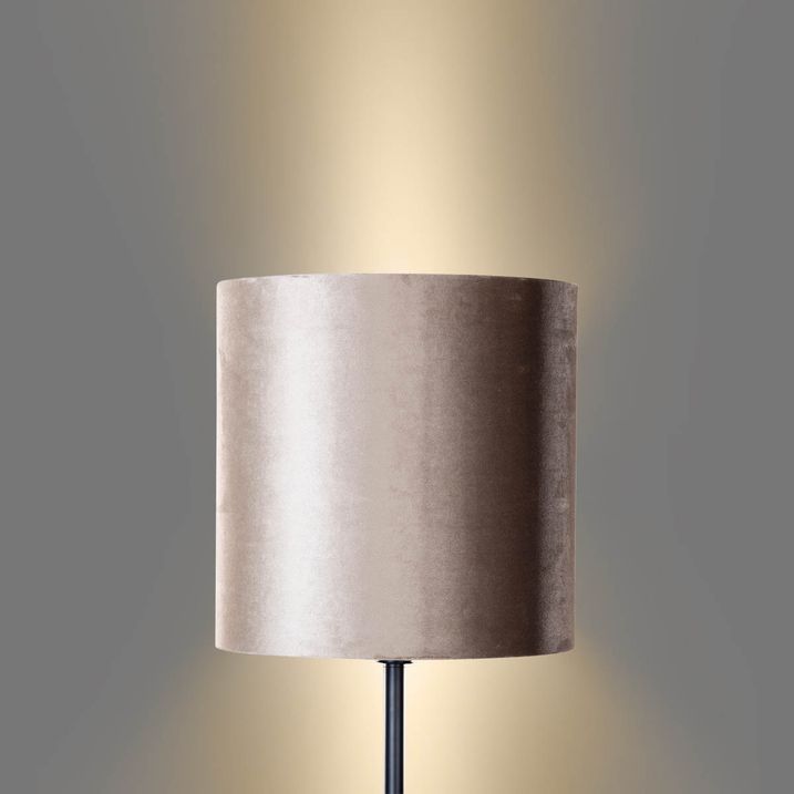 Állólámpa fekete színű, bézs bársony lámpabúrával, 50 cm - Simplo