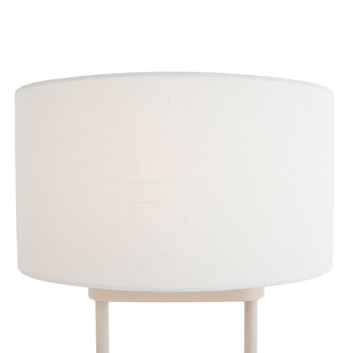 Lattiavalaisin beige soikealla valkoisella pellavavarjostimella 35cm - Thijmen