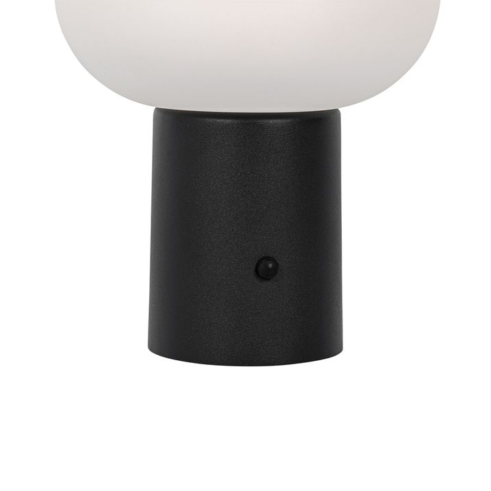 Set van 2 tafellampen mushroom zwart incl. LED oplaadbaar - Louise