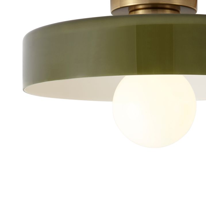 Plafonieră retro bronz cu sticlă verde - Jina