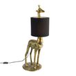 Vintage-vloerlamp-messing-stoffen-kap-zwart---Animal-Giraf-To