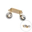 Spot-encastré-or-2-lumières-orientable-avec-verre-fumé---Athènes