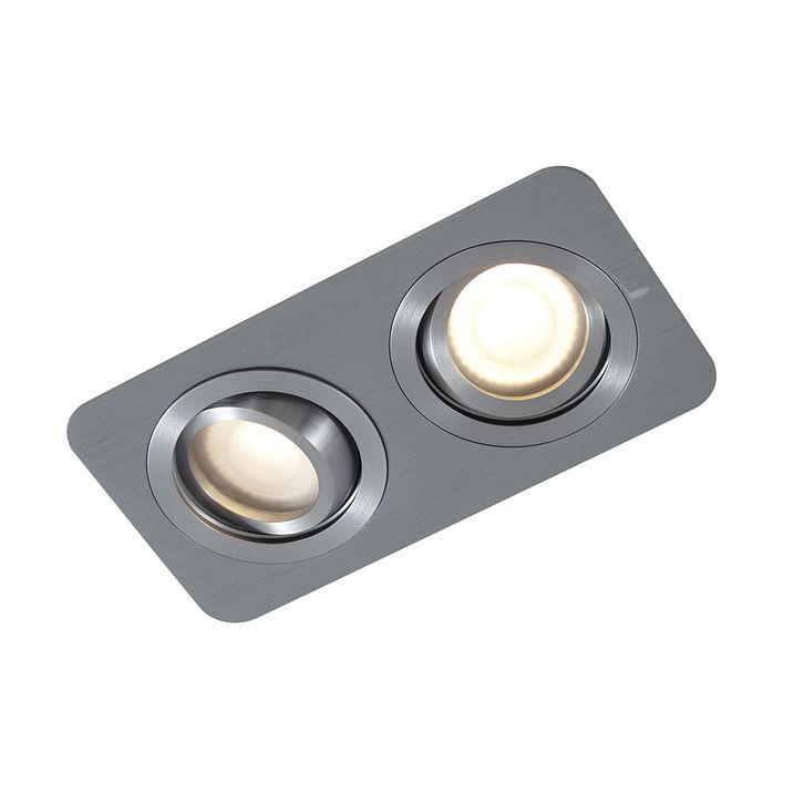 6'lı Set Yuvarlak Gömme Spot Lamba Metalik Gri GU10 50mm Ayarlanabilir IP44 2-Işıklı - Alberto