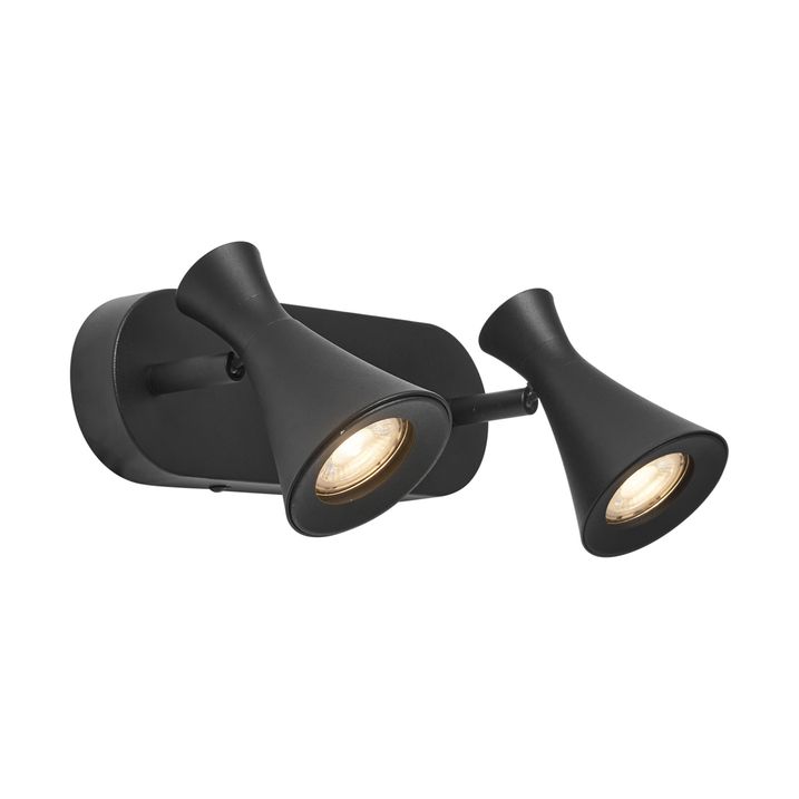 Foco de techo moderno negro 2-luces ajustable - Triangle