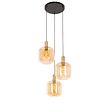 Dizajnerska-viseća-lampa-crna-sa-mesingom-i-ćilibarskim-staklom-3-lampe---Zuzanna