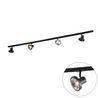 Modern railsysteem met 4 zwarte spots 1-fase 200 cm - Iconic Jeany