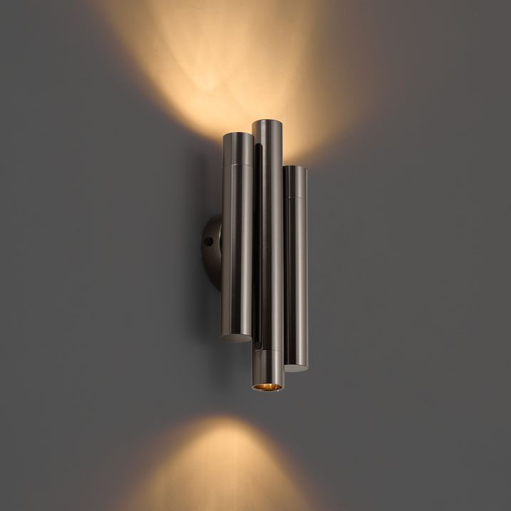 Retro wall lamp gunmetal 3-light - Pipes