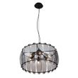 Lampa-suspendată-inteligentă-neagră-cu-sticlă-fumurie-rotundă-cu-6-lumini,-inclusiv-WiFi-C35---Mochan