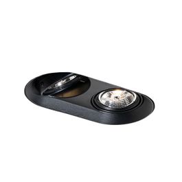Afgeronde inbouwspot zwart GU10 70mm 2-lichts - Hubs