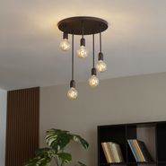 Moderní-stropní-svítidlo-černé-5-světlo---Facil