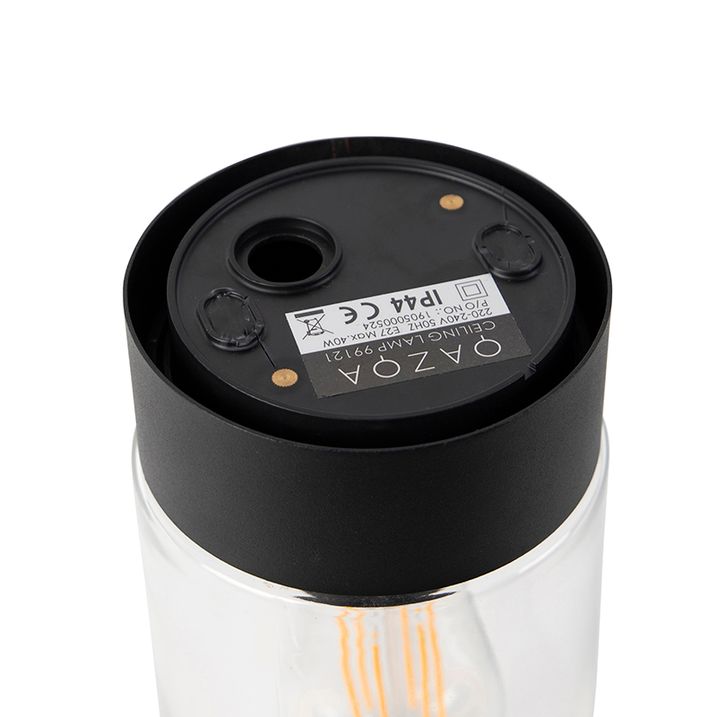 Moderne loftslampe sort 22,6 cm IP44 - Jarra