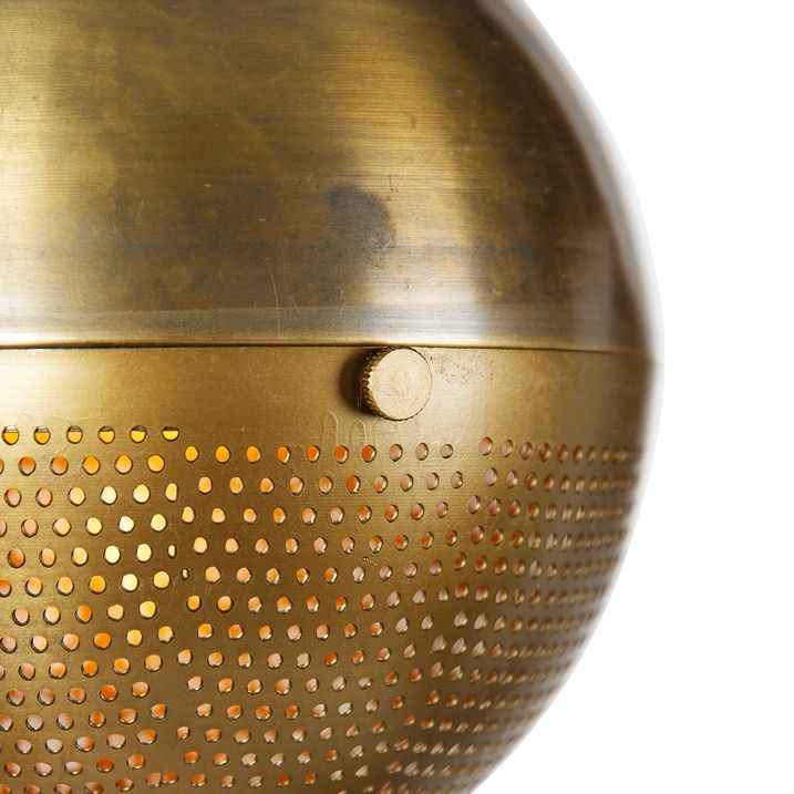 Candeeiro de suspensão industrial bronze com madeira 5 luzes - Haicha