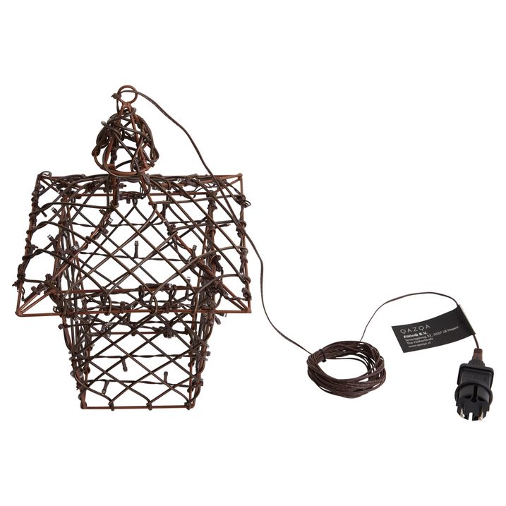 Lampă suspendată de Crăciun din ratan maro, inclusiv LED IP44 - Faro