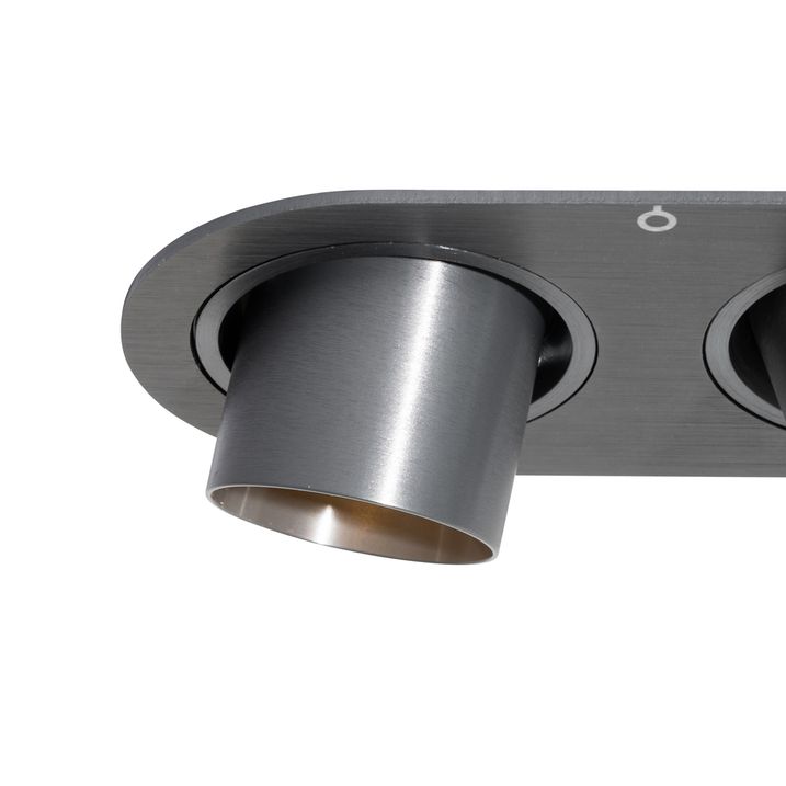 Ensemble de 6 spots encastrables couleur bronze canon de fusil GU10 35mm inclinables 2 lumières - Installa