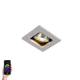 Smart infälld spotlight aluminium inkl. WiFi GU10 justerbar - Qure