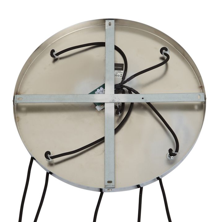 Suspension design chromée avec verre nervuré 5 lumières - Walcott