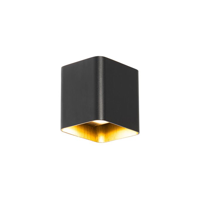 Applique murale moderne noire avec LED IP54 carrée - Evi