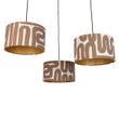 Hanglamp-zwart-met-bruin-beige-kap-35cm-3-lichts---Cava
