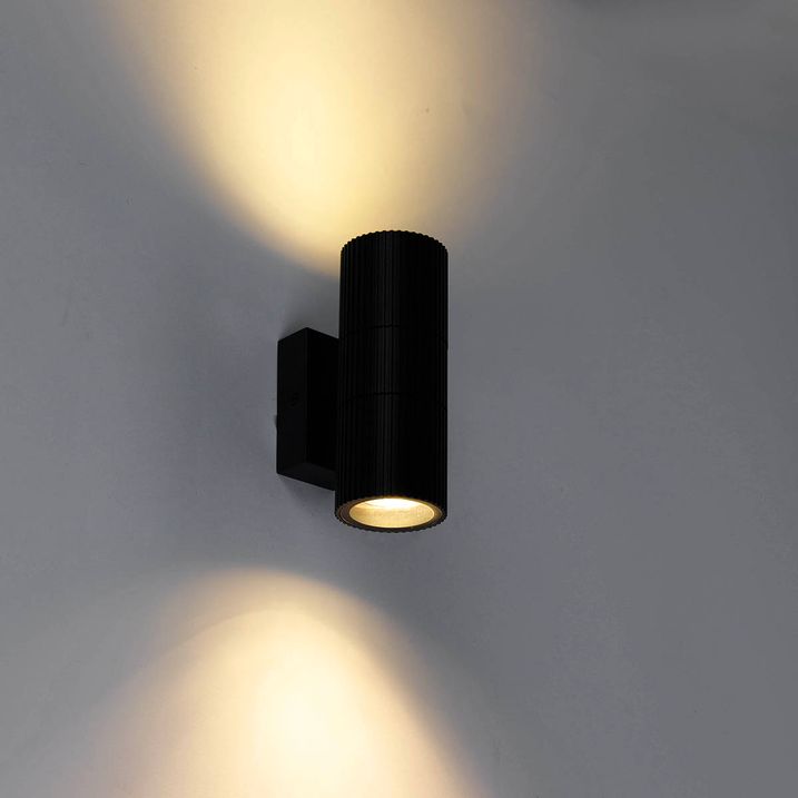 Industrial outdoor wall lamp black 2-light IP44 - Vigo