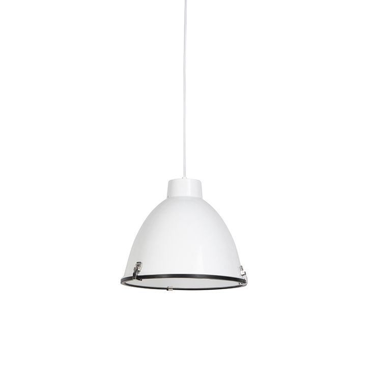 Sada 2 priemyselných závesných svietidiel bielych 38 cm stmievateľných - Anteros