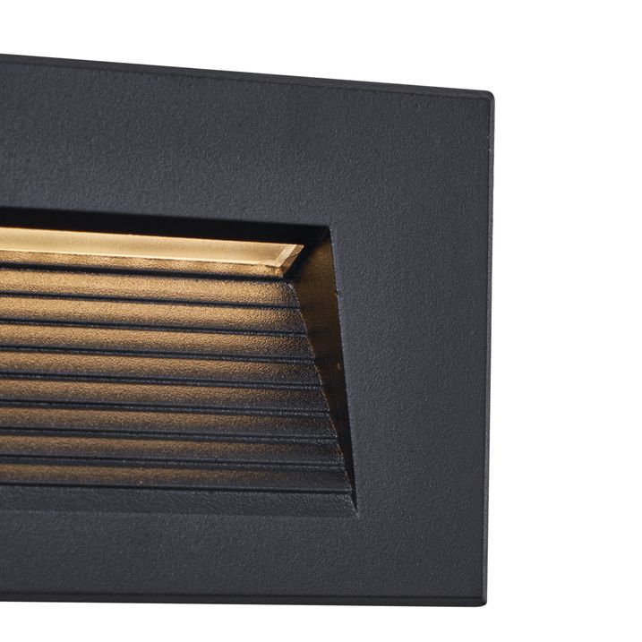 Set di 6 lampade da parete ad incasso moderne nere 11,5 cm LED incluso IP65 - Trem