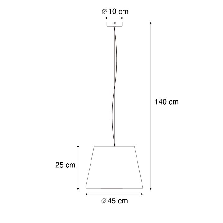 Модерна висечка ламба челик со сенка тегет 45 cm - Cappo 1