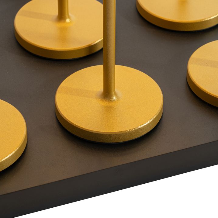 Set de 9 lámparas de mesa recargables en forma de hongo dorado con estación de carga - Raika