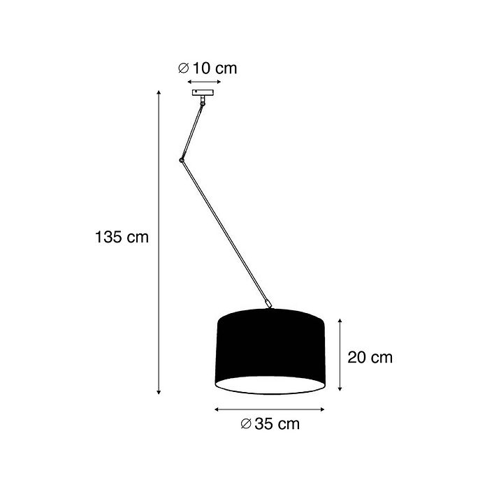Terasest ripplamp varjuga 35 cm hall reguleeritav - Blitz