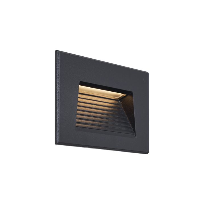 Set di 6 lampade da parete ad incasso moderne nere 11,5 cm LED incluso IP65 - Trem