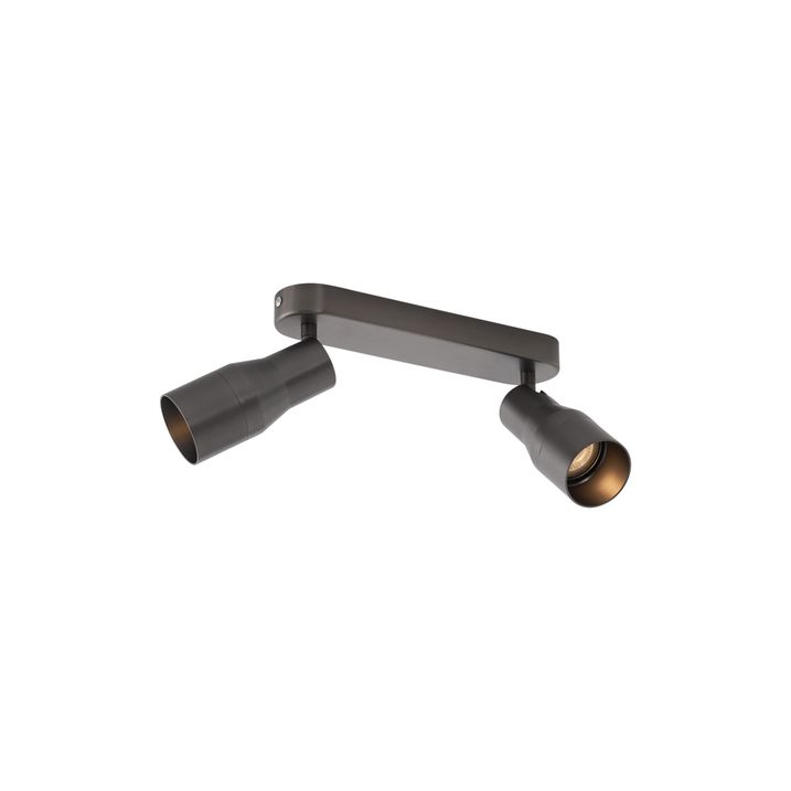 Okrągła lampa sufitowa Stanley, kolor ciemnoszary, oprawa GU10, 50 mm, 2 źródła światła