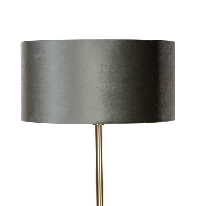 Lampada da terra ottone con paralume in velluto verde 50 cm - Simplo
