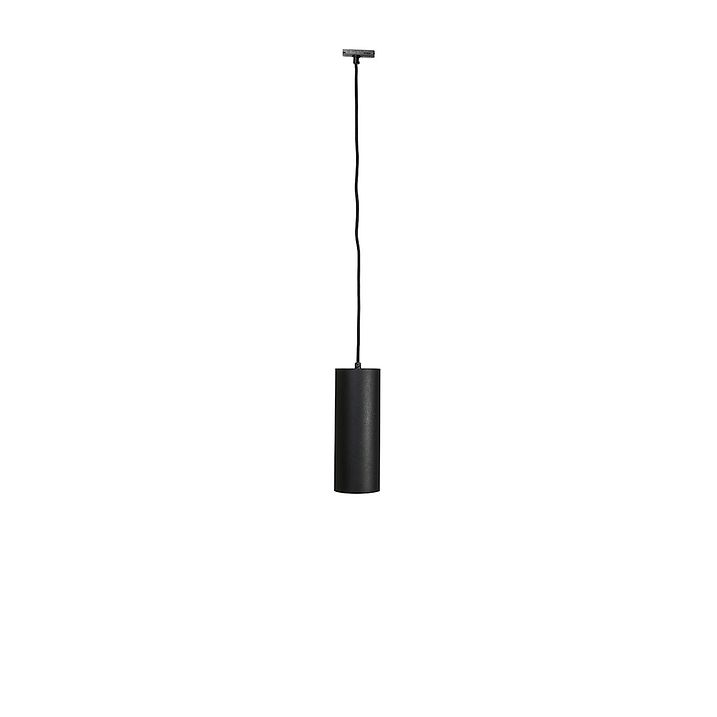 Designové závěsné svítidlo černé vč. 1-fázového kolejnicového adaptéru - Iconic Tubo