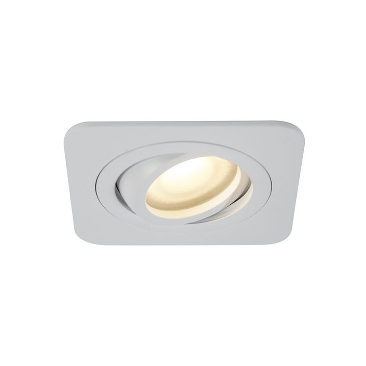 Afgeronde inbouwspot wit GU10 50mm draaibaar en kantelbaar IP44 - Alberto