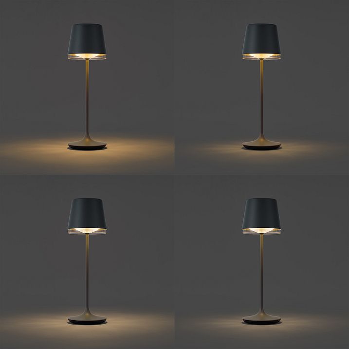 Lampe de table gris foncé avec LED IP65 rechargeable avec station de charge - Bass