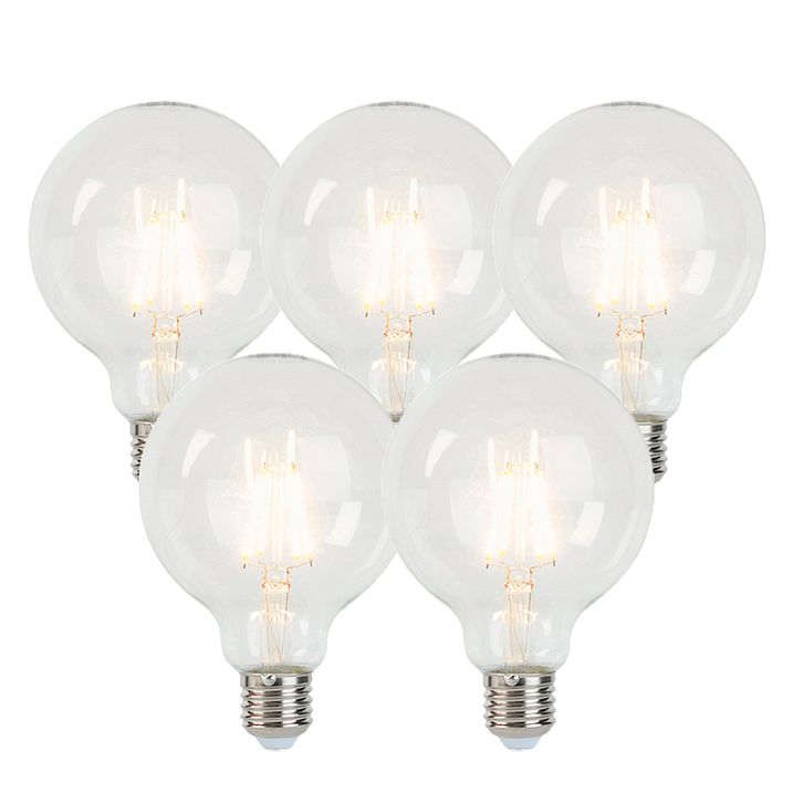 Sæt med 5 E27 dæmpbare LED-pærer G95 5W 470lm 2700K