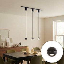 Moderne skinnesystem med 3 Easylift pendellamper svart 1-fase - Slimline Tira