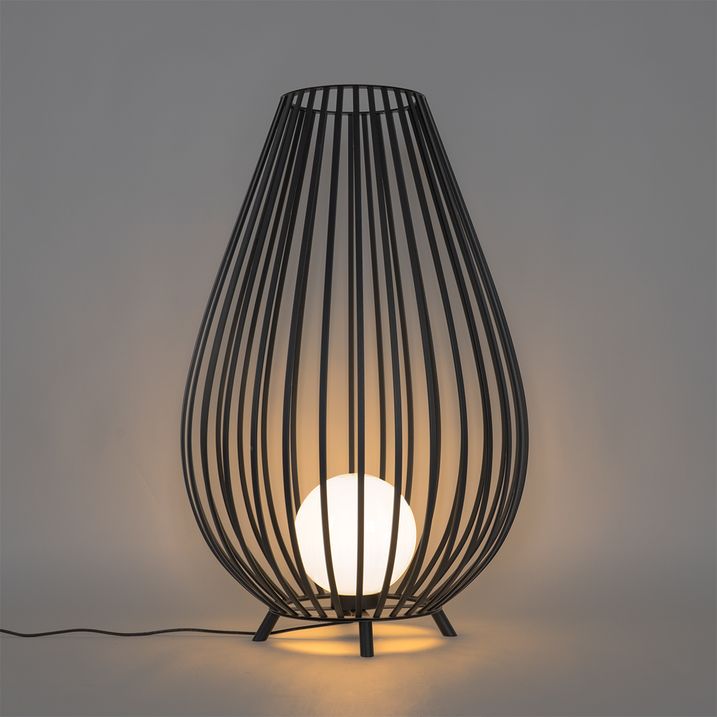 Set van vloerlampen zwart met opaal 110 cm en 70 cm - Angela