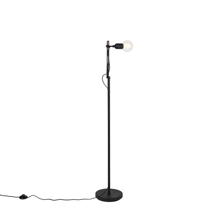 Priemyselná stojaca lampa čierna - Slide