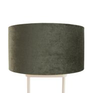 Bordlampe-beige-med-grøn-oval-skærm-og-gyldent-interiør-35cm---Thijmen