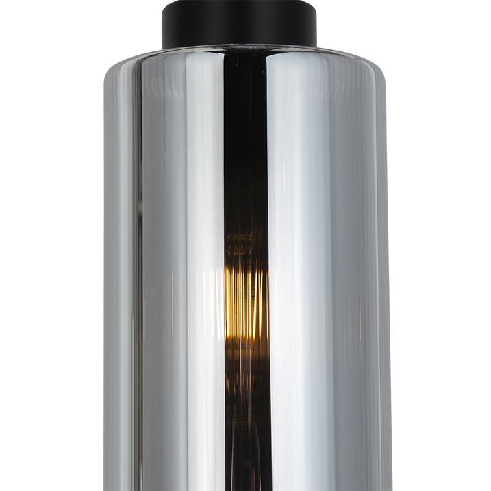 Smart Pendant Lamp Black with Smoke Glass 4-Lights Incl. 4 Wifi ST64 - Laura