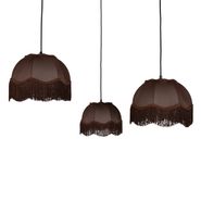 Lampă-suspendată-neagră-cu-abajur-maro-și-interior-alb-31,5-cm-3-lumini---Cava