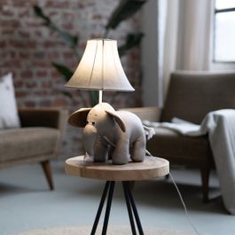 Dětská stolní lampa slon šedá - Bobby
