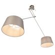 Stahl-Pendelleuchte-mit-taupefarbenen-Leinen-Schirmen-35-cm-2-Licht---Blitz