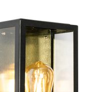 Aplique-de-pared-exterior-negro-con-sensor-crepuscular-dorado---Rotterdam