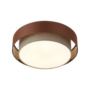 Moderní-stropní-svítidlo-tmavě-bronzové-s šedohnědou-50cm-3-světla-–-Drum-Duo