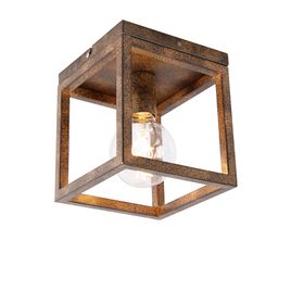 Industriële plafondlamp roestbruin - Cage