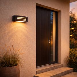 Nowoczesna lampa ścienna zewnętrzna czarna IP44 - Hurricane 1