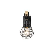 Landelijke-wandlamp-zwart-met-hout---Chon