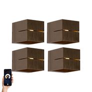 4'lü-Set-Akıllı-Duvar-Lambası-Koyu-Bronz-9,7-cm-WiFi-G9-Dahil---Transfer-Groove