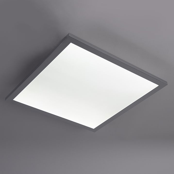 Négyzetes mennyezeti lámpa króm 45 cm LED-del IP44 - Flat